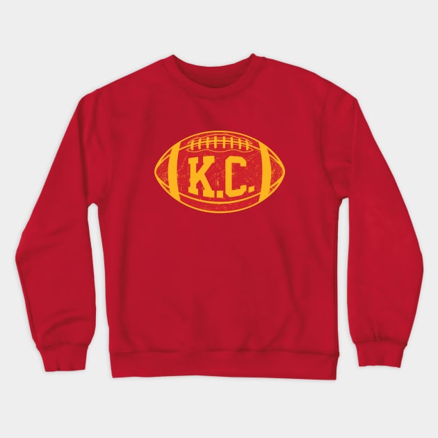 KC Retro Football - Yellow Crewneck Sweatshirt by KFig21